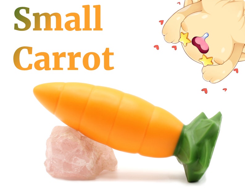 Fantasy Dildo Carrot, Small, Cute Silicone Carrot Dildo, Unique Dildo 