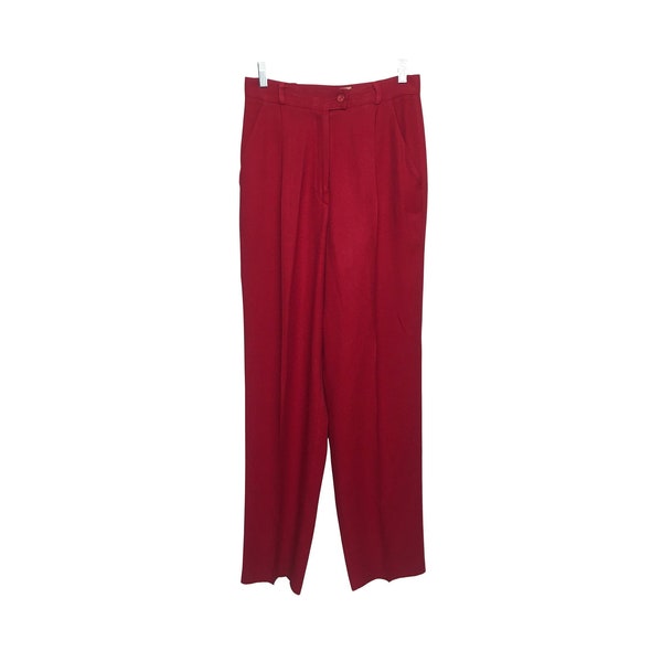 High Rise Pants 80s Lipstick Red