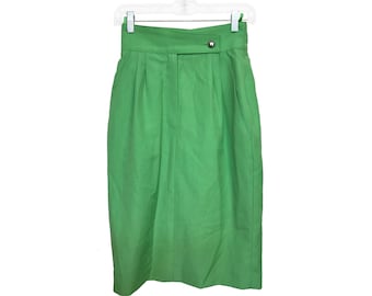 80s Pencil Skirt Green Size 34 Vintage