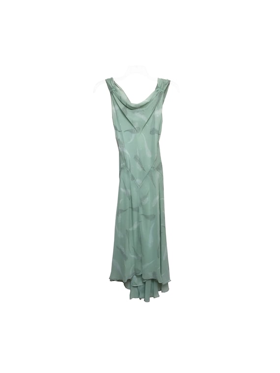 Cowl Neck Bias Cut Silk Sleeveless Dress