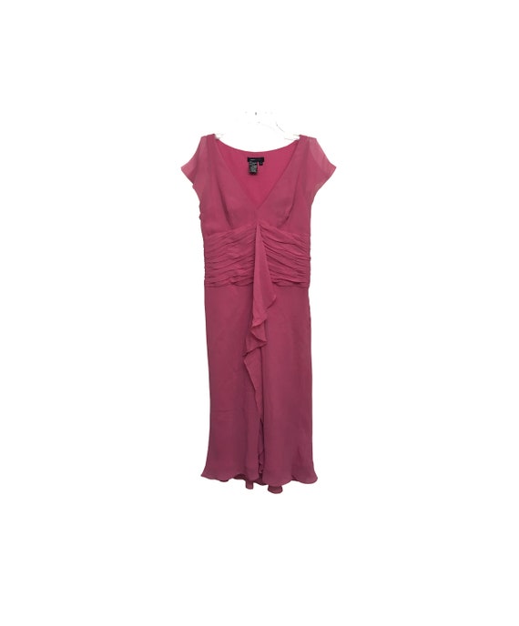 90s Silk Dress Pseudo Cap Sleeve