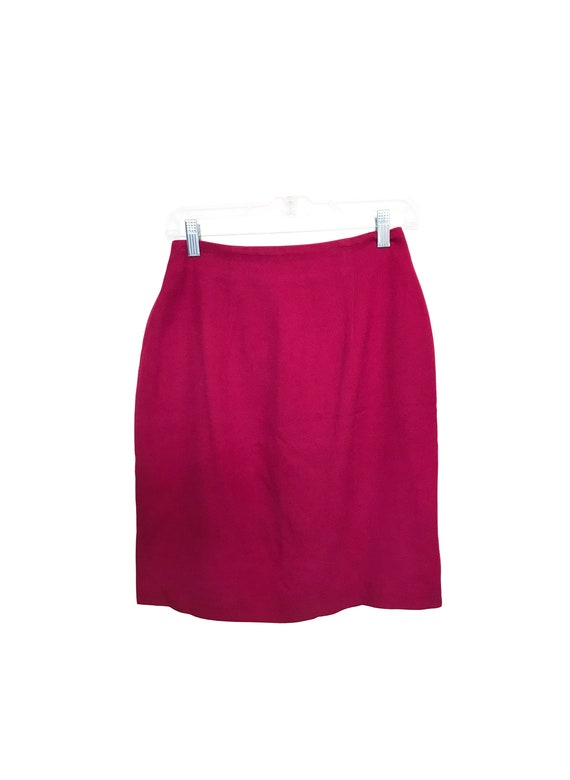 90s Silk Crepe Pencil Skirt - image 1