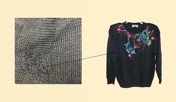 Black Knit Sequin Sweater - image 8