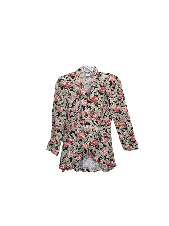 80s Floral Print Blazer