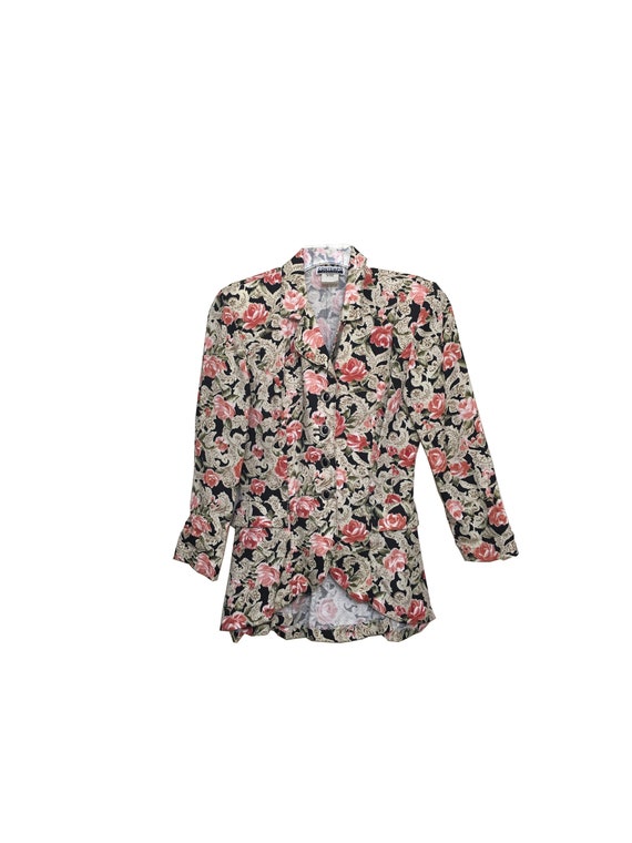 80s Floral Print Blazer - image 1