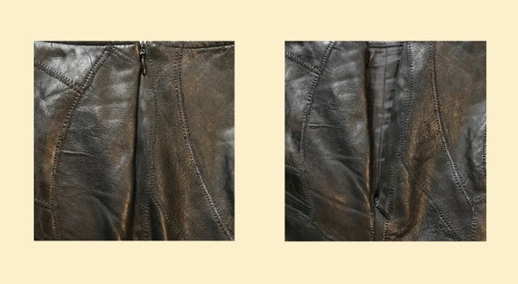 Leather Patchwork Skirt 80s - image 5