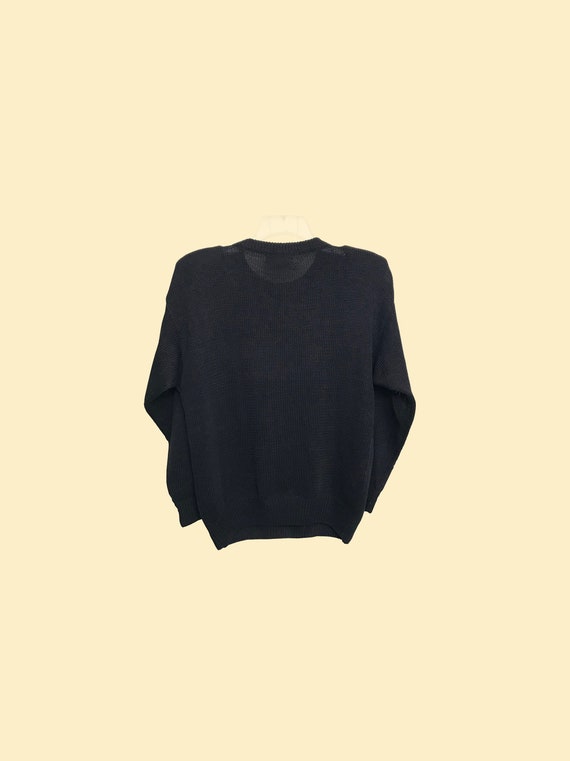 Black Knit Sequin Sweater - image 3