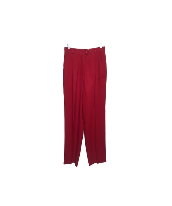 High Rise Pants 80s Lipstick Red