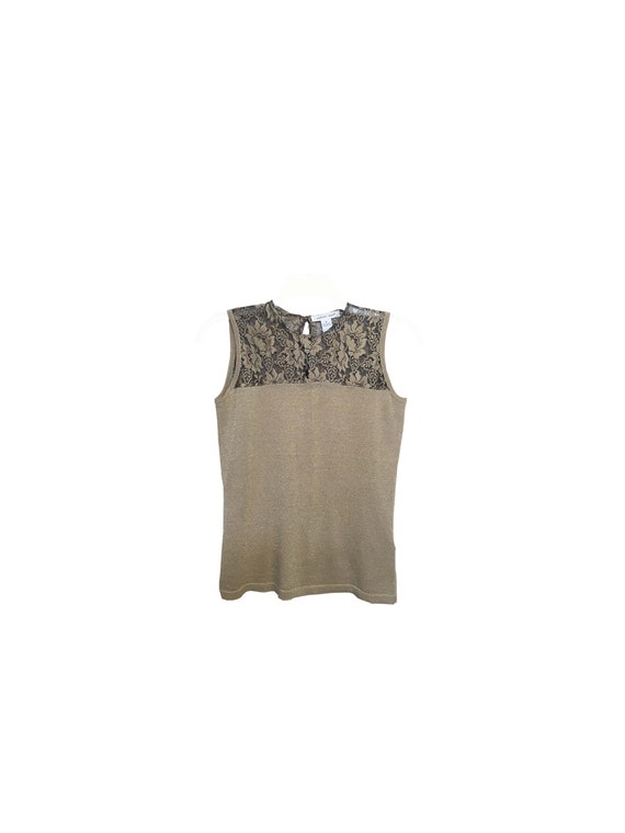 Sleeveless Lace Top With Lurex