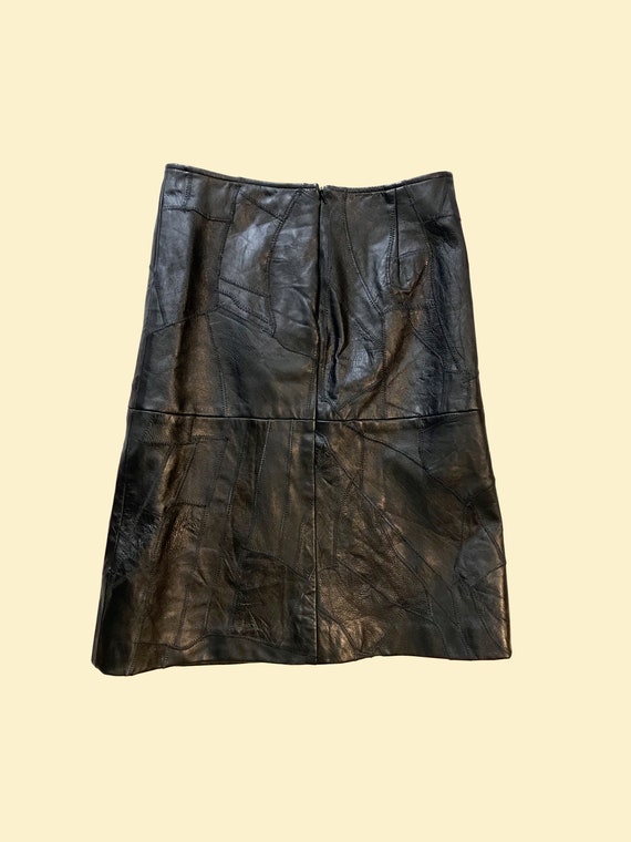 Leather Patchwork Skirt 80s - image 3