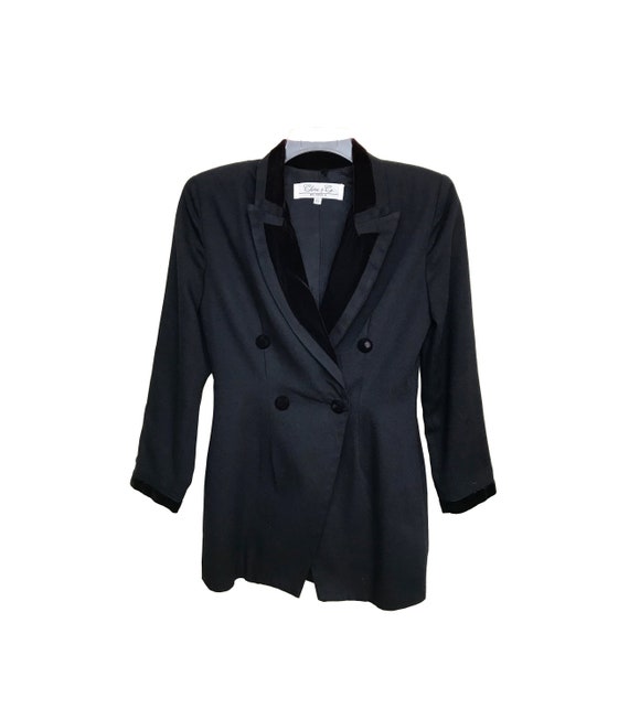Crepe Tuxedo Jacket With Velvet Detail