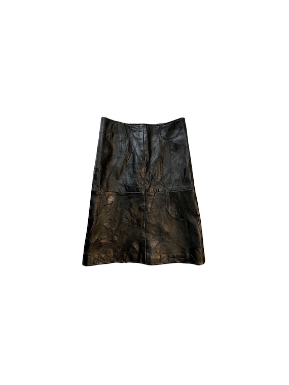 Leather Patchwork Skirt 80s - image 1