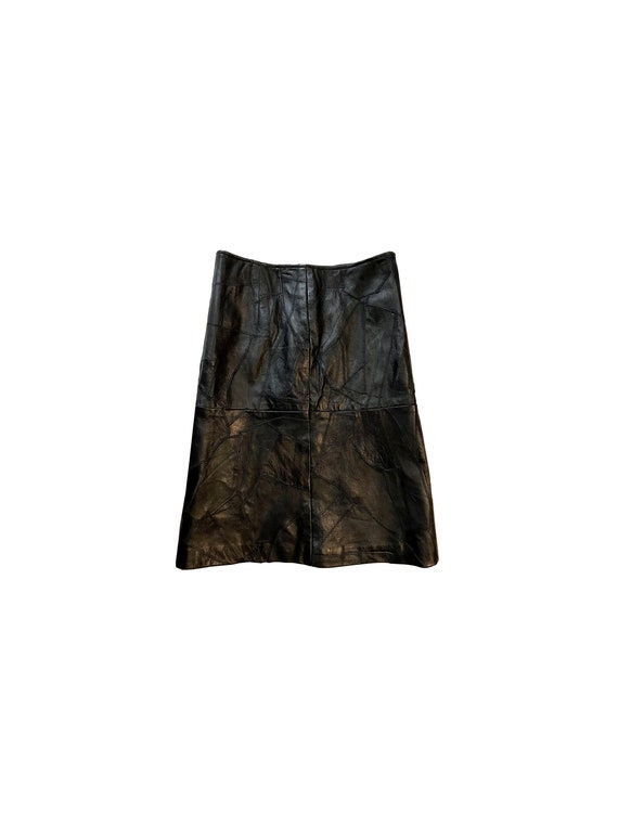 Leather Patchwork Skirt 80s