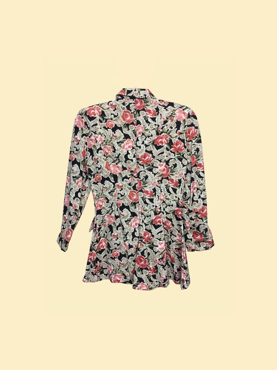 80s Floral Print Blazer - image 3