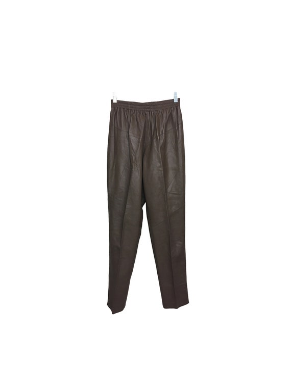80s Leather Pants Elastic Waist Band