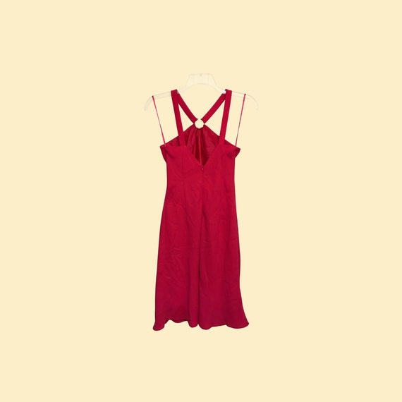 Red Crepe Dress With Strap Held By Center O Ring Etsy Red Crepe Dress With Strap Held By Center O Ring Etsy
