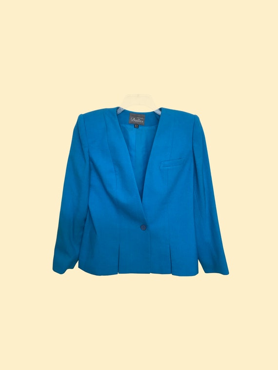 Collarless Blazer 80s With Single Button - image 2