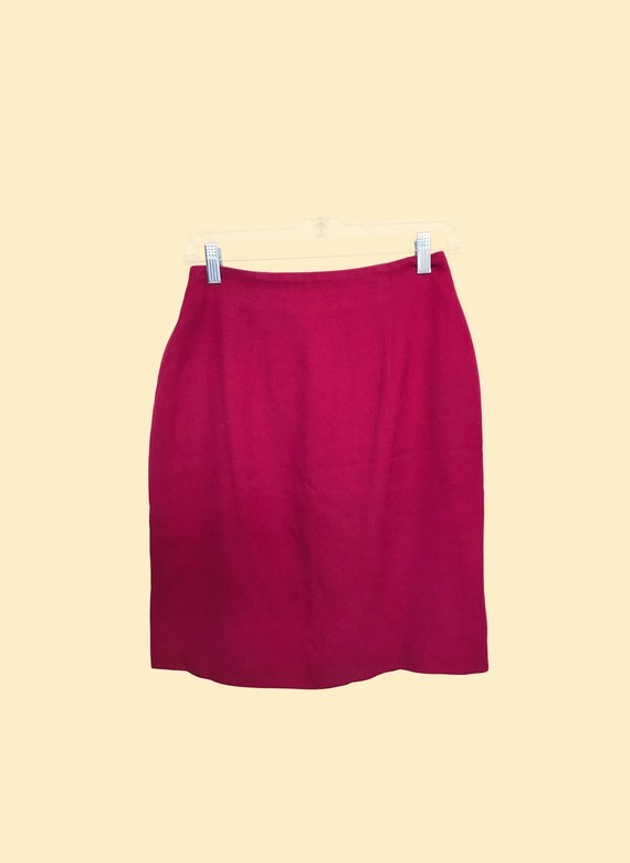 90s Silk Crepe Pencil Skirt - image 2