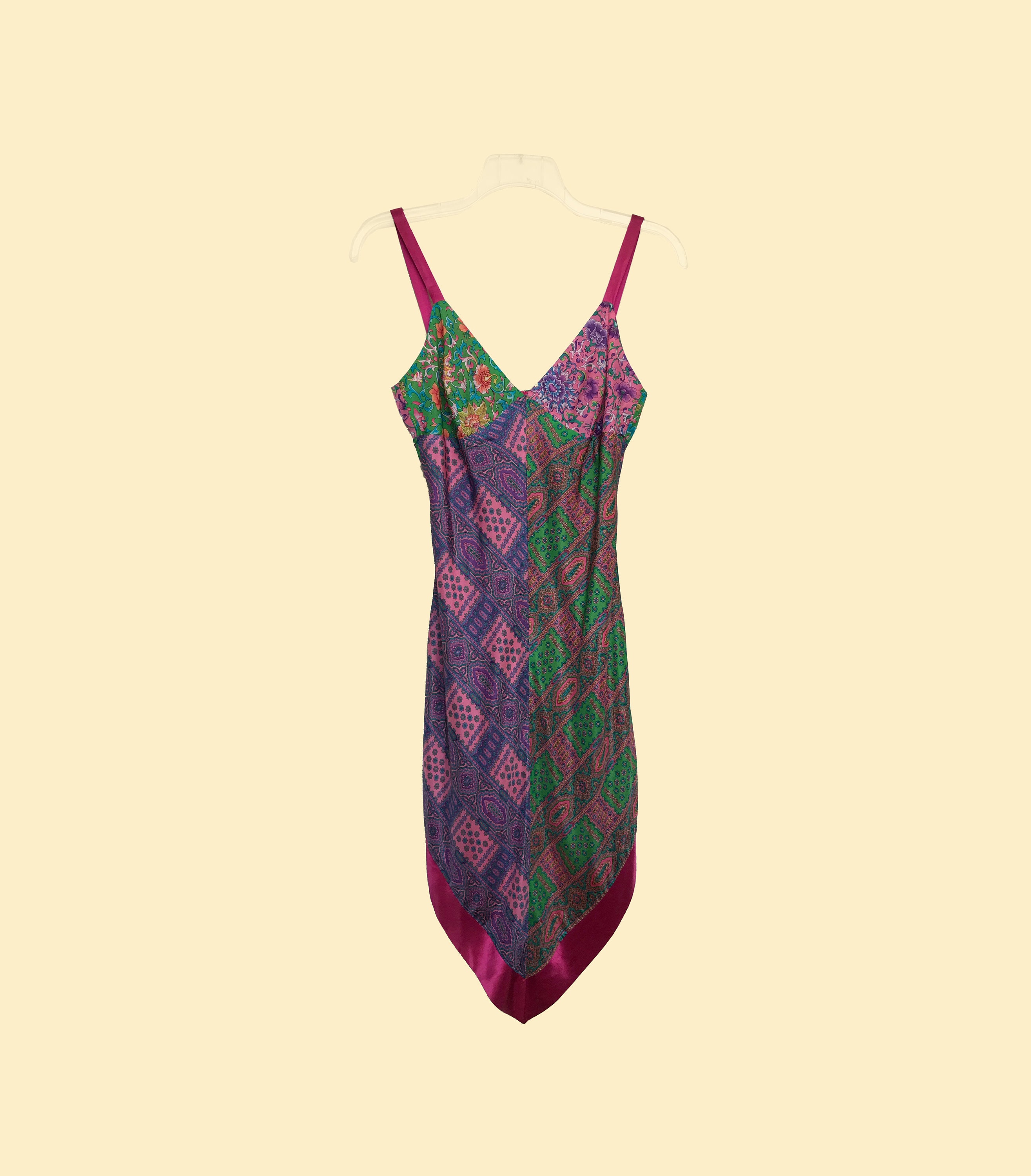 Handkerchief Dress 90s Silk - Etsy 