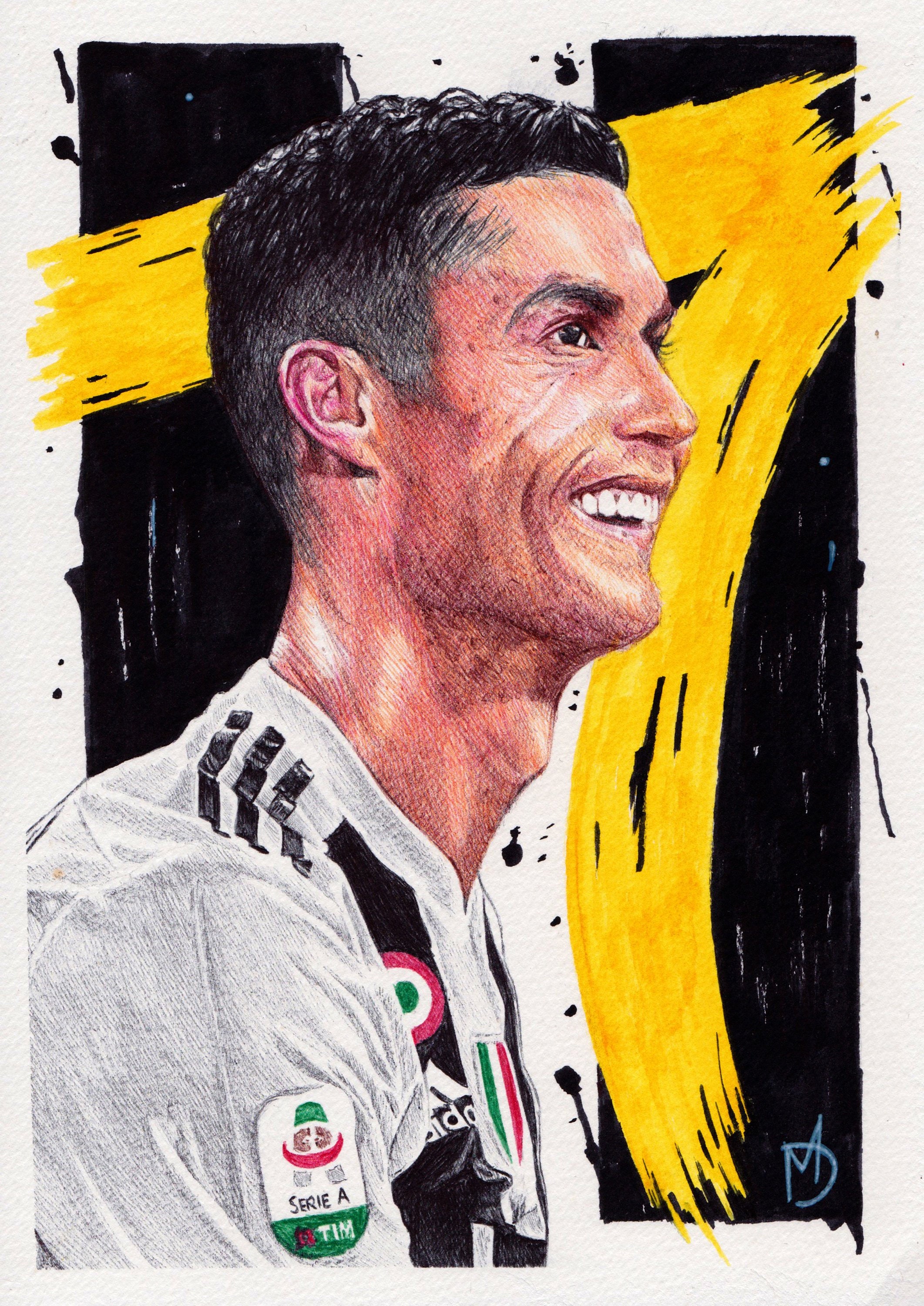 How to draw Cr7 Cristiano Ronaldo step by step for beginners - YouTube