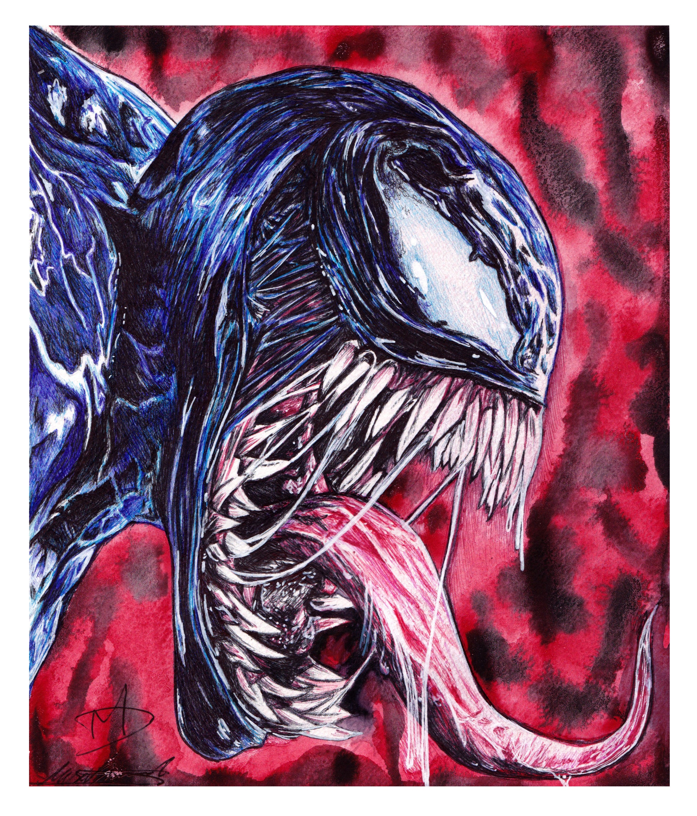 Impresión de dibujo de lápiz VENOM - Etsy México