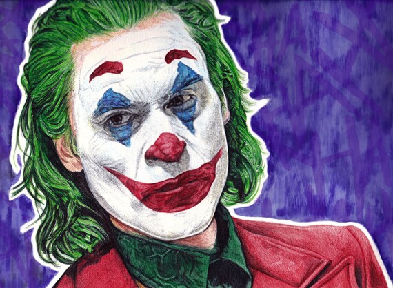 Joker Pen Drawing Print Etsy
