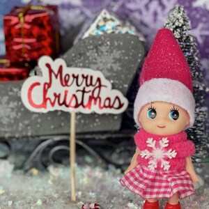Little big sis baby elf Candy Pink