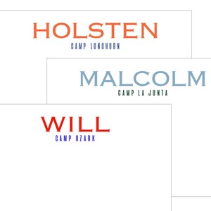 Camp Stationery for Boys • Flat Card • Set of 10 | Any Camp and Color!