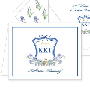 Kappa Kappa Gamma Crest Stationery • Folded Card • Set of 10