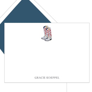 Cowboy Boot Stationery • Flat Card • Set of 10