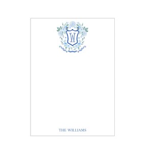 Blue Floral Crest Notepad image 3