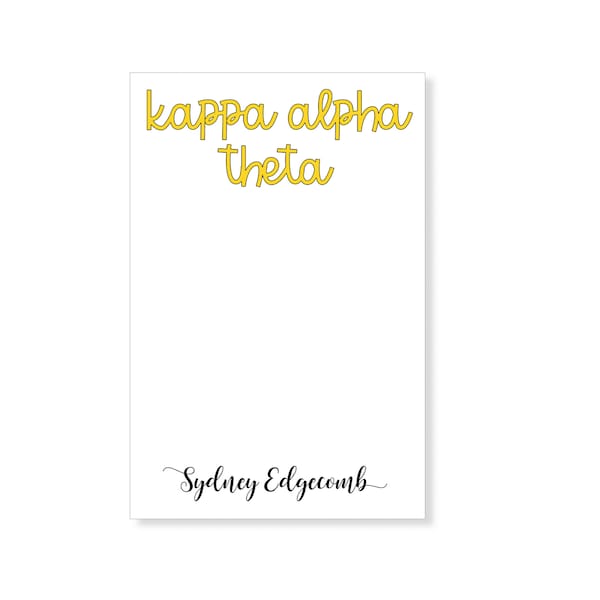 Kappa Alpha Theta Script Notepad