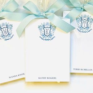 Blue Floral Crest Notepad