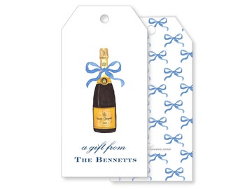 Champagne with Bow Gift Tags |  Set of 12