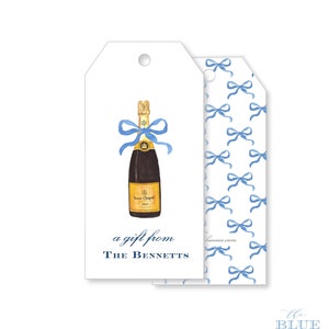 Champagne with Bow Gift Tags |  Set of 12