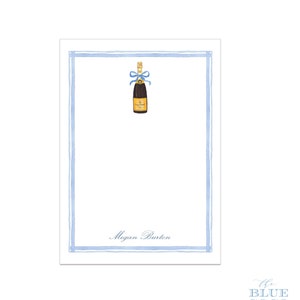 Champagne with Blue Bow Notepad