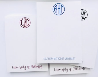 Monogrammed College Notepad