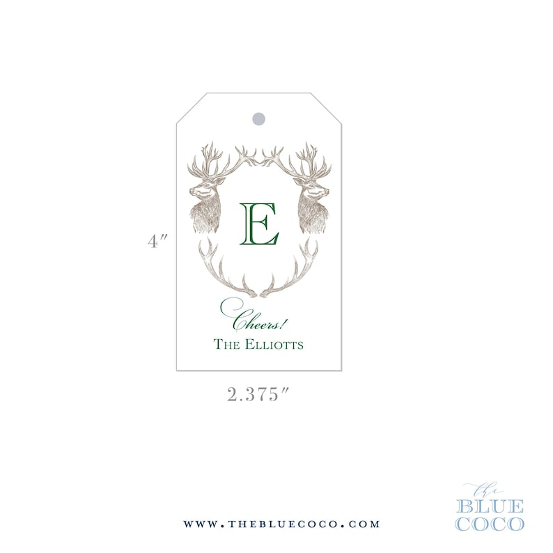 Stag Tag Pattern Example Stag Gift Tags | Set of 16 | Multiple Color Options - Etsy