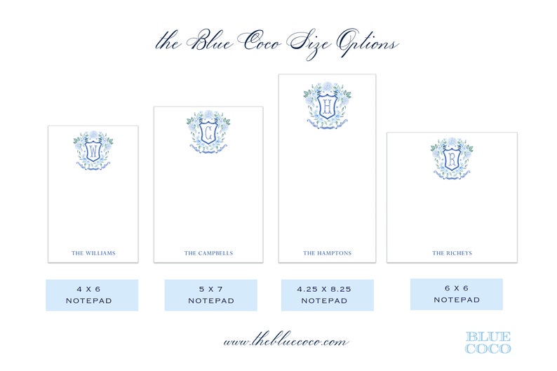 Blue Floral Crest Notepad image 4