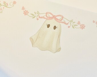 Ghost with Pink Bow Notepad