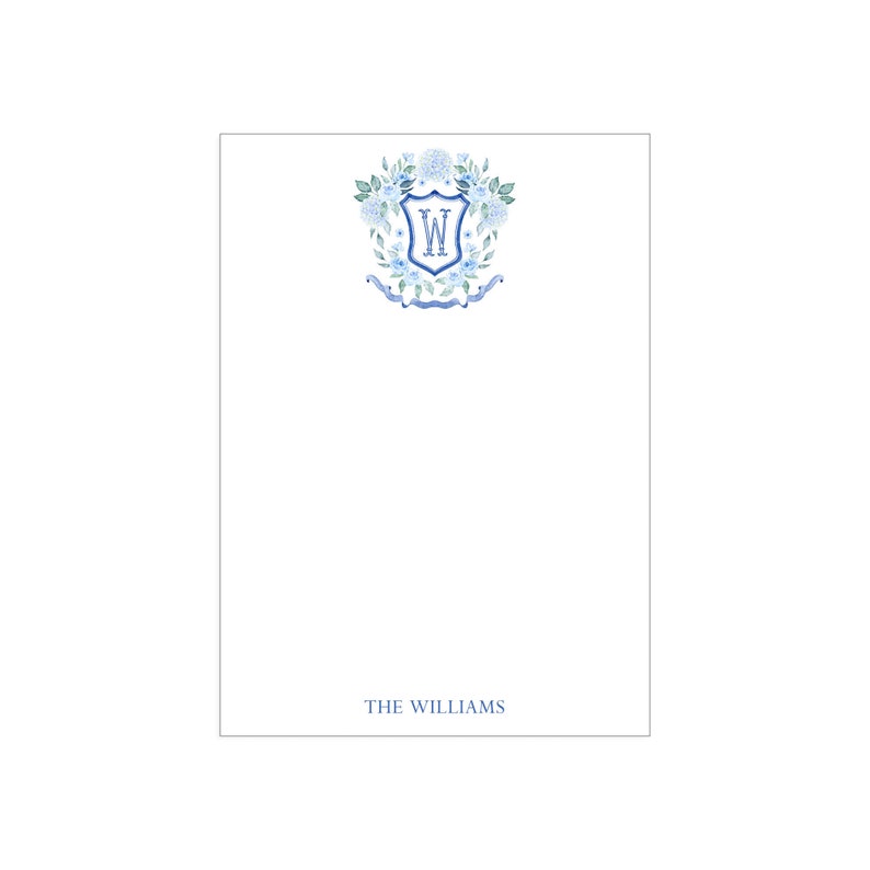 Blue Floral Crest Notepad image 3