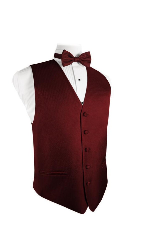 Claret Herringbone Kids Tuxedo Vest Claret Herringbone Kids Tuxedo Vest