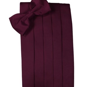 Wine Tuxedo Cummerbund & Bow Tie Set - Elegant Assorted Patterns for Formal Events and Weddings