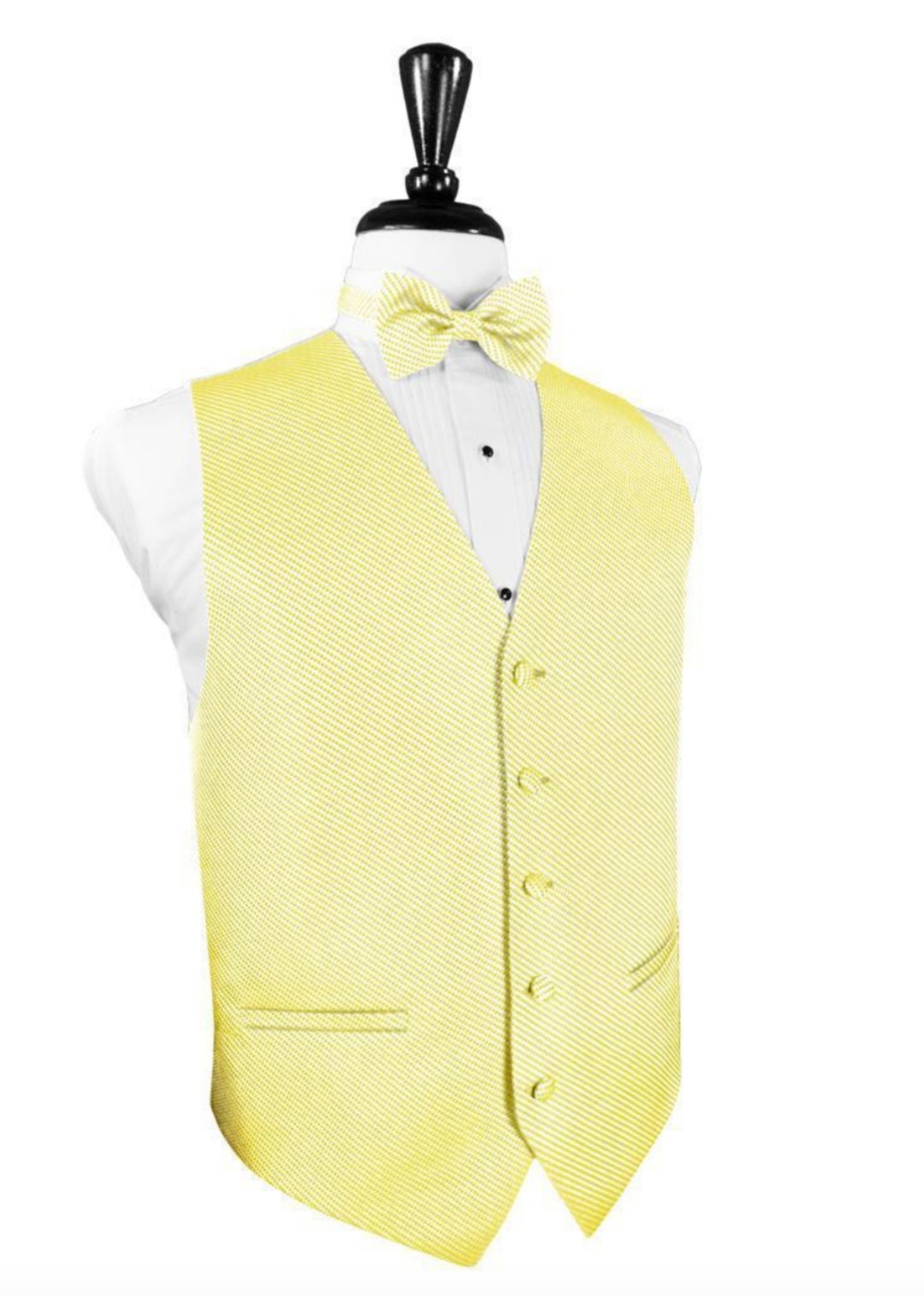 Buttercup Yellow Woven Pattern Tuxedo Vest and Bow Tie - Etsy