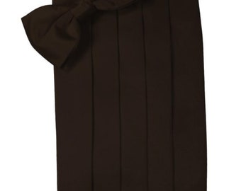 Truffle Brown Tuxedo Cummerbund and Bow Tie Sets in Assorted Patterns