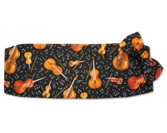 Dancing Violins Cummerbund and Tie