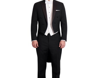 Wool Peak Lapel Tailcoat and Matching Pants