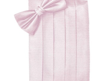 Pink Tuxedo Cummerbund and Bow Tie Sets in Assorted Patterns