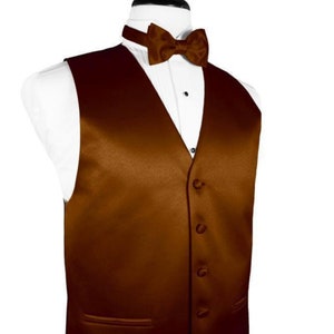 Cognac Striped Satin Tuxedo Vest main image 1