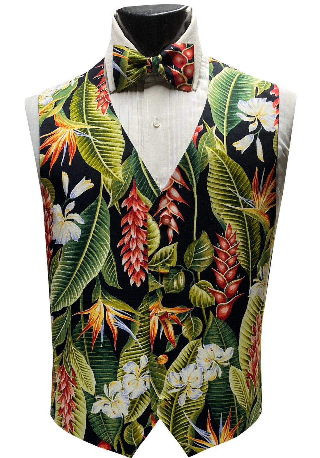 Floral tuxedo vest discount